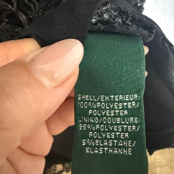 Lauren Ralph Lauren Women Black Lace Sheath Dress Size 4 - Picture 9 of 9